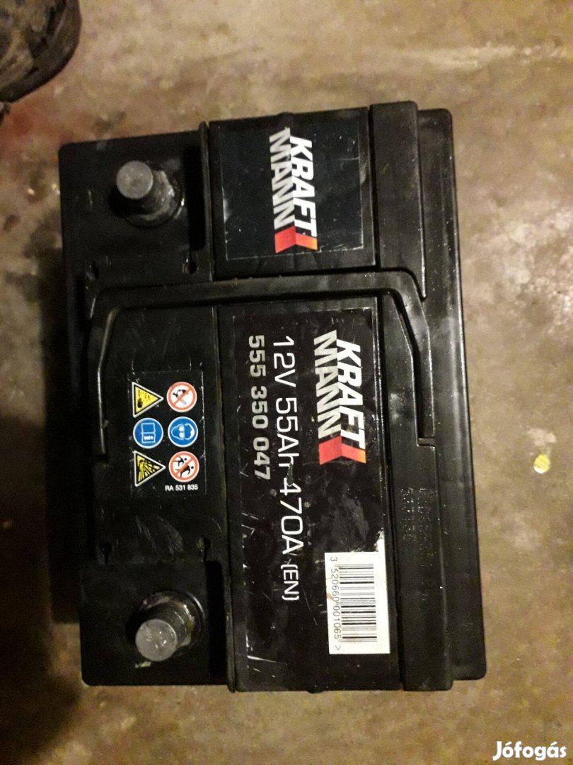 12V 55Ah Indító akkumulátor jó áll. eladó