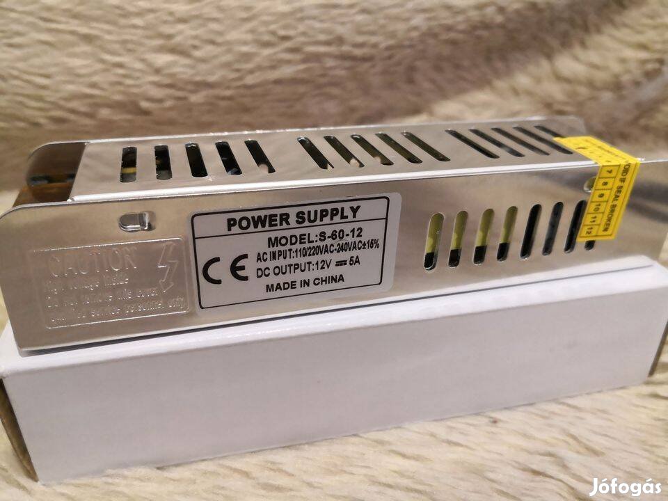 12V 5A szerelhető adapter tápegység Budapesten a legjobb