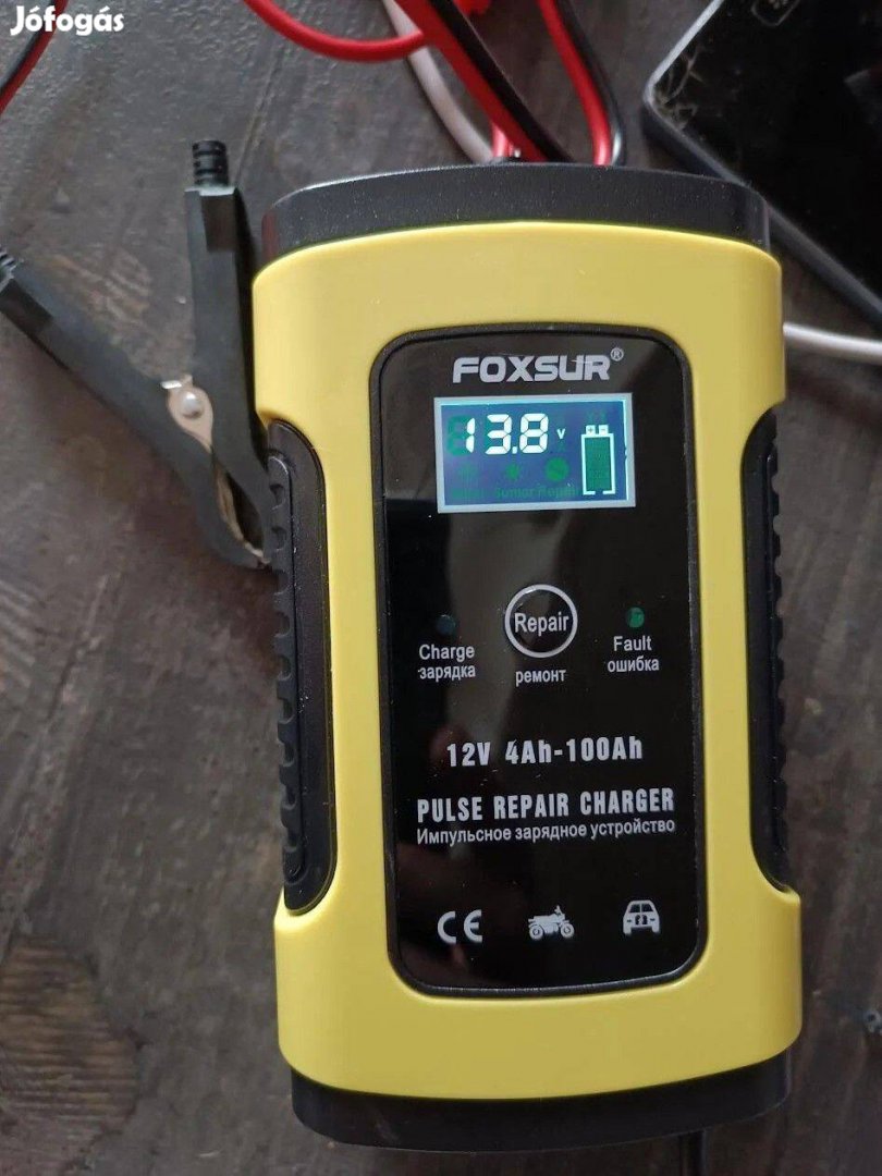 12V 6A Autó-motor akkumulátor töltő