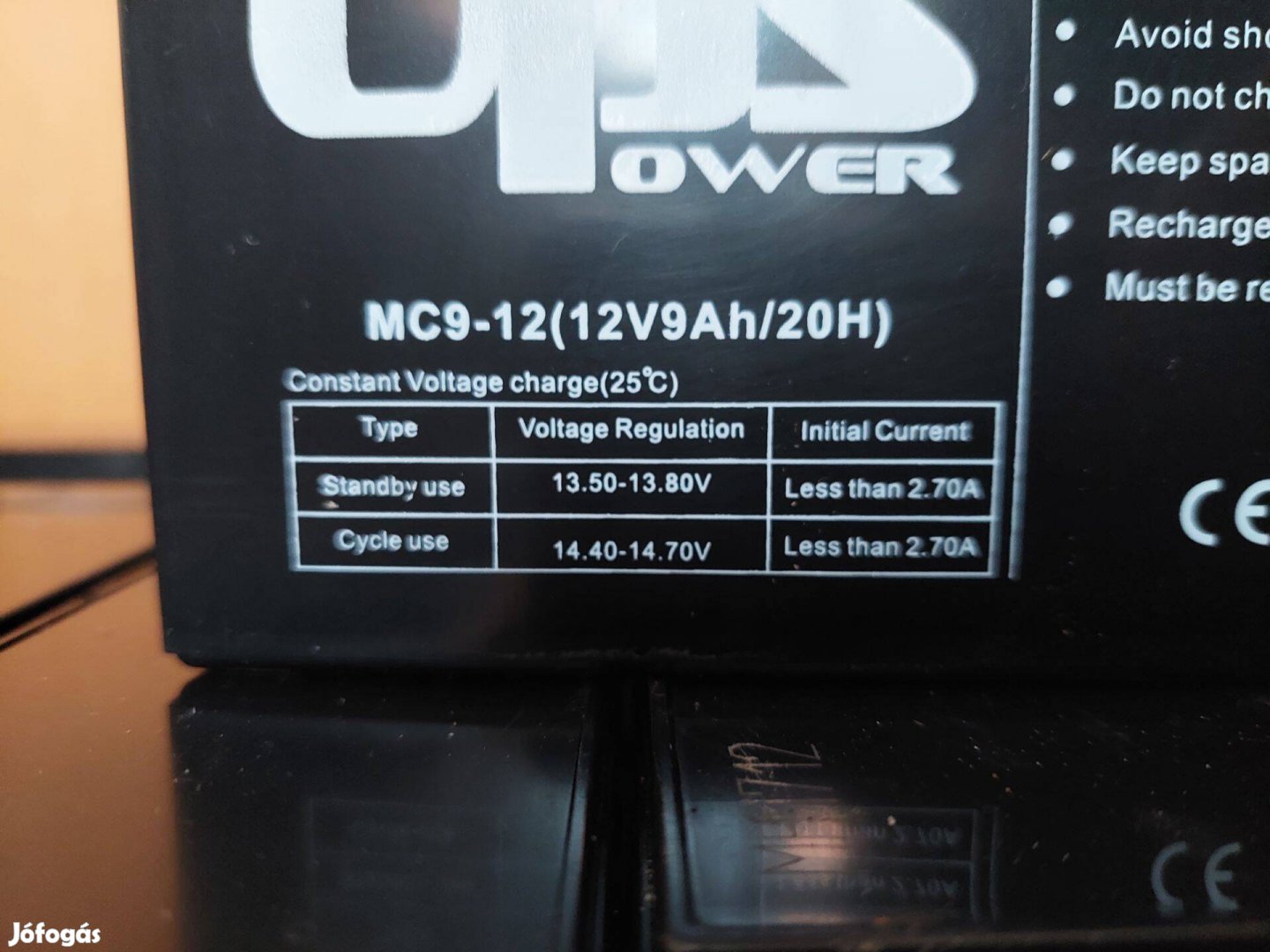 12V 9Ah zselés akkumuláror