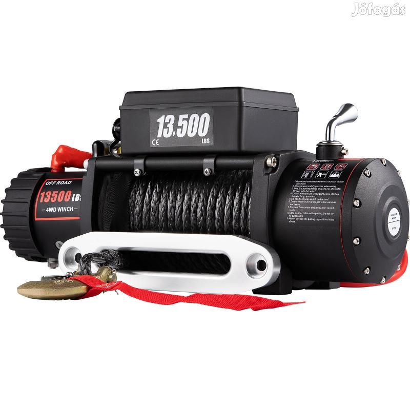 12V-os  csörlő  6000 kg, 4,8 kW, szintetikus kötél