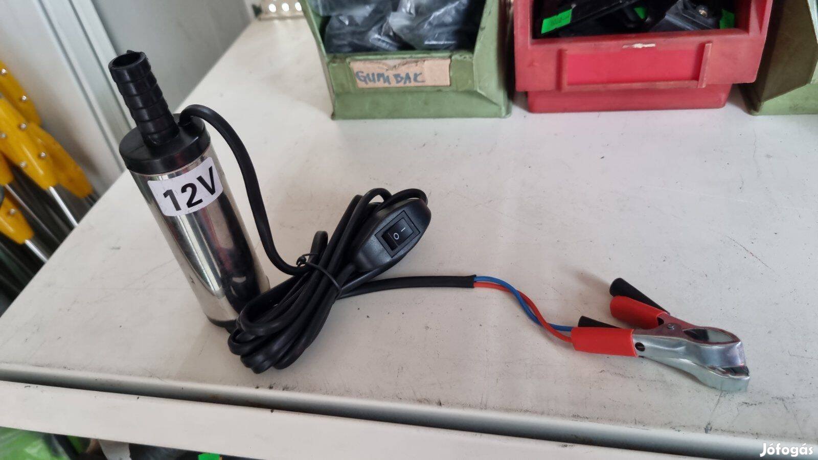 12V-os csipeszes gázolaj merülő szivattyú pumpa 38mm-es átmérő