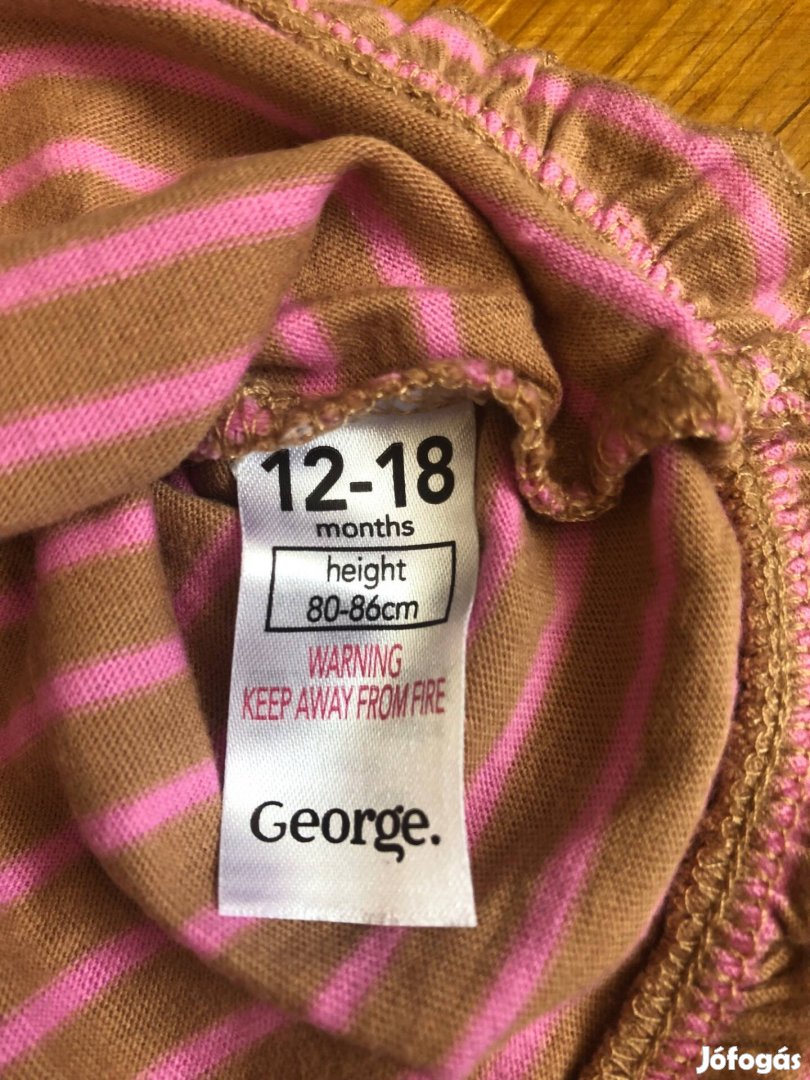 12-18 hó, George hosszú ujjú felső, barna-rózsaszín