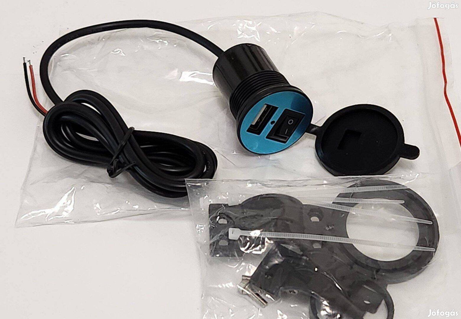 12-24V USB Univerzális motorkerékpár motoros kormány töltő mobil gps