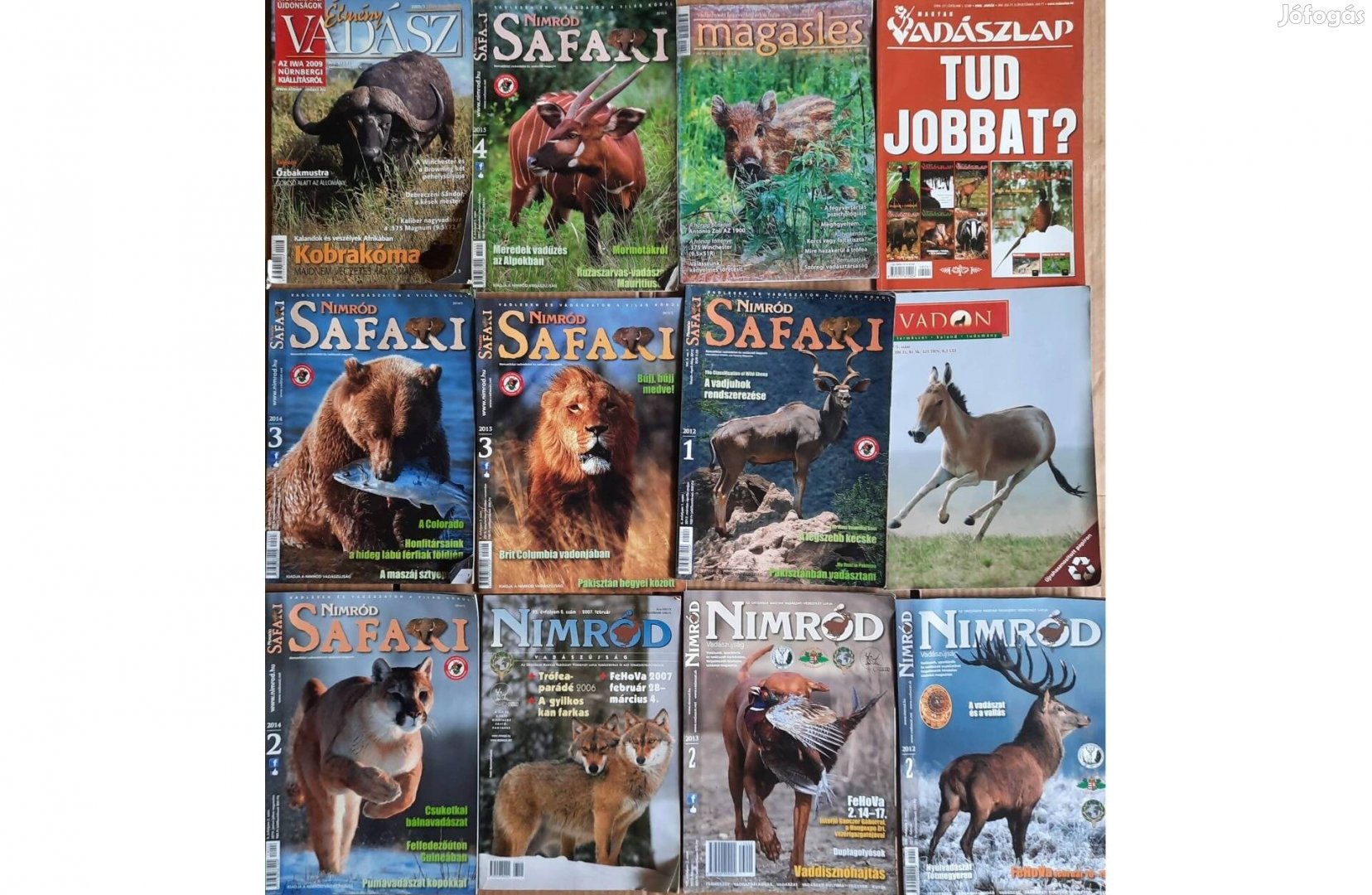 12 darab Nimród, Nimród Safari, Magasles stb vadászújság eladó