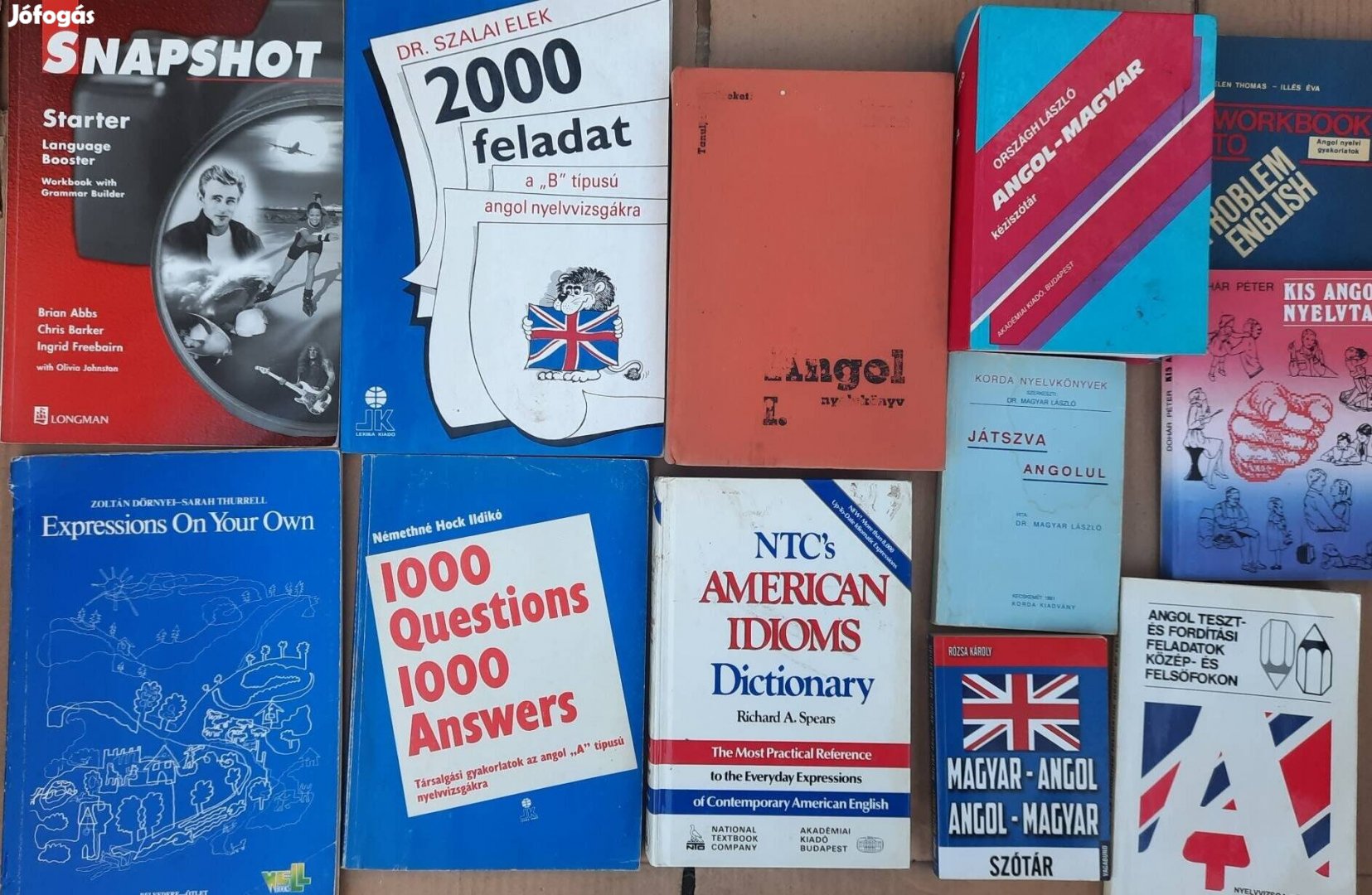 12 darab angol nyelvkönyv és szótár eladó
