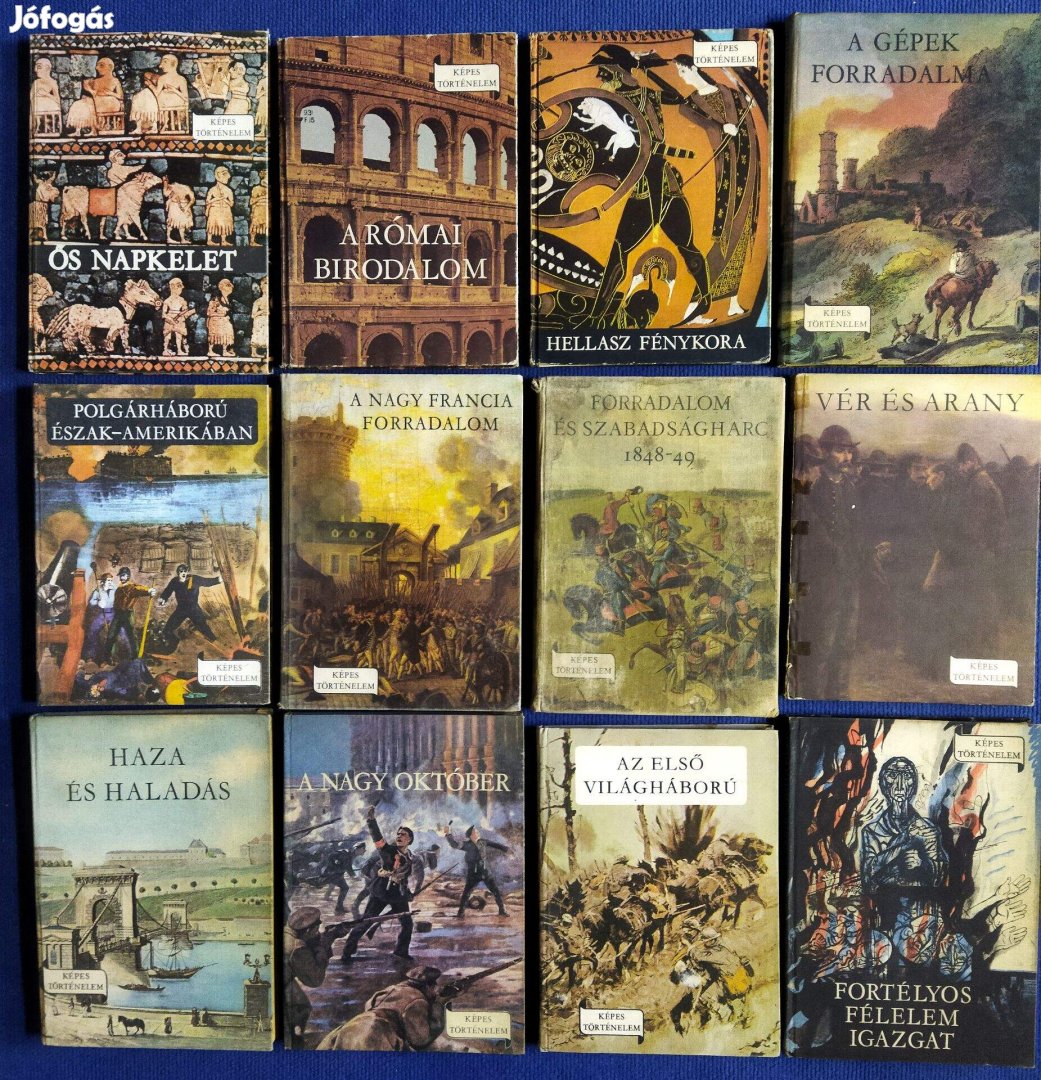 12 db kötet a Képes Történelem könyvsorozatból