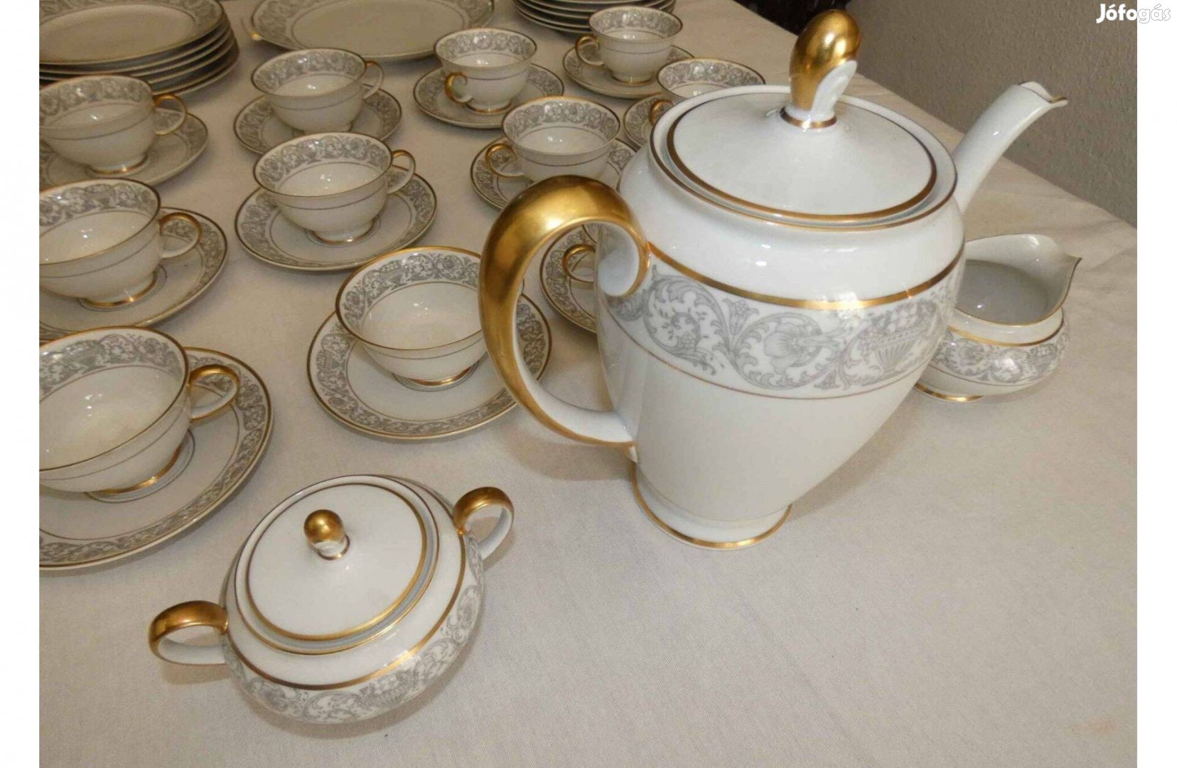 12 személyes, antik, Rosenthal teás és süteményeskészlet