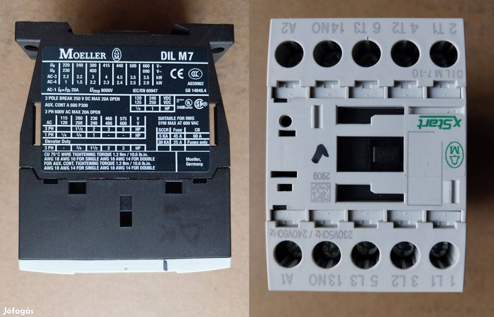 12db Moeller Dilm7-10 230VAC mágneskapcsoló kontaktor