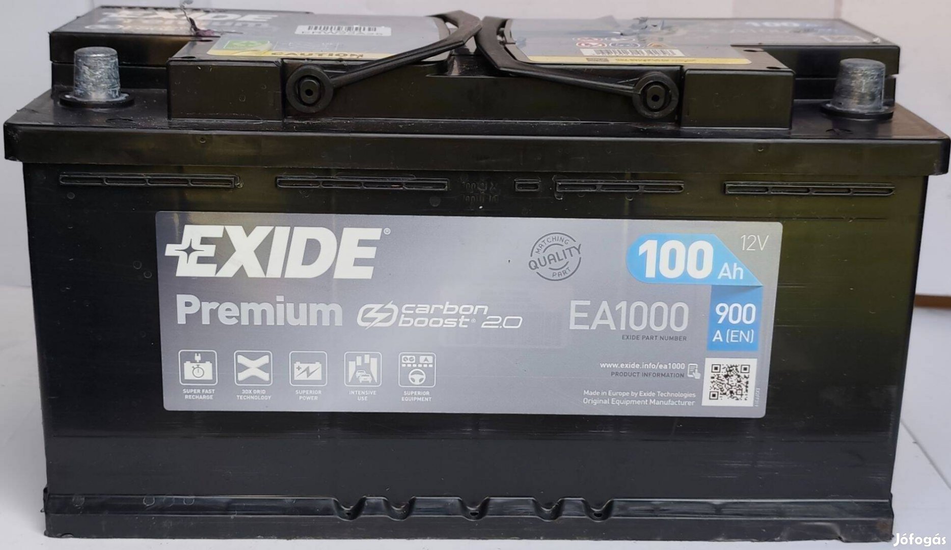 12v100ah Exide Premium akkumulátor 3 hónap garanciával