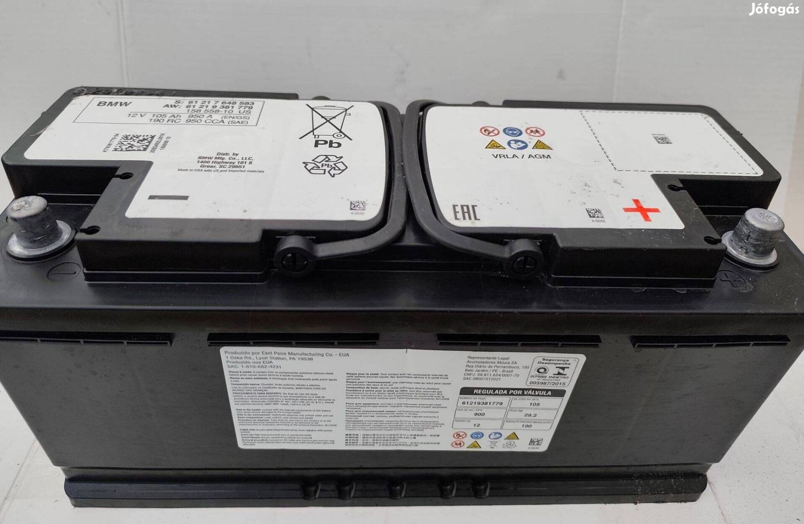 12v105ah BMW AGM akkumulátor 3 hónap garanciával