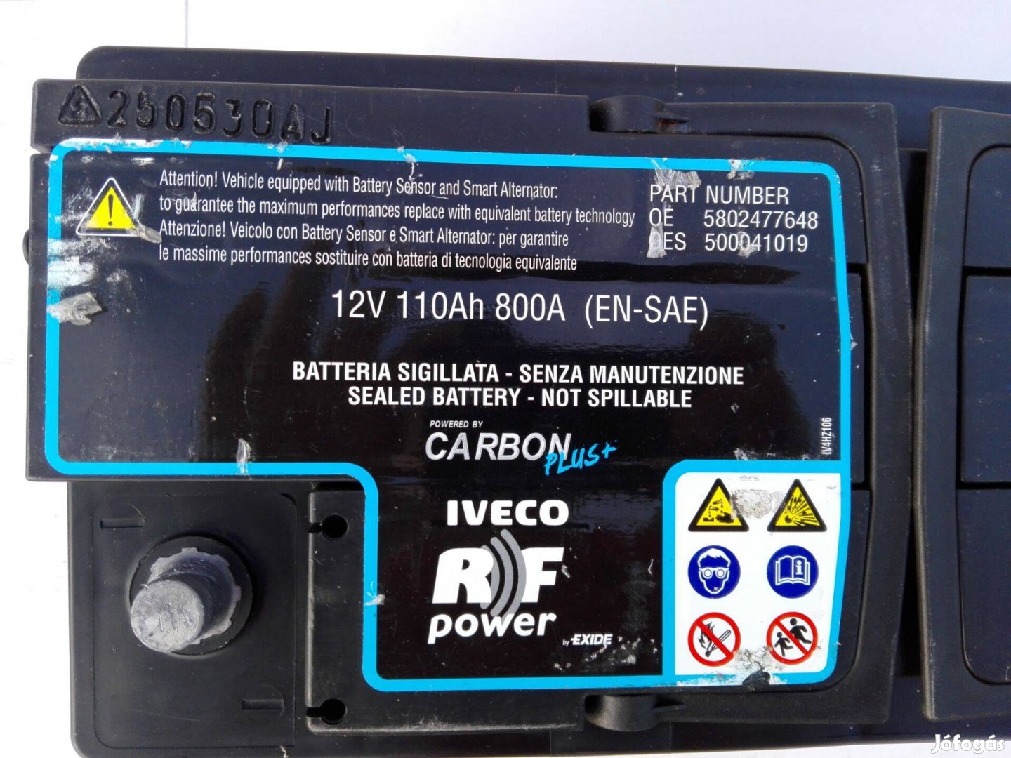 12v110ah gyári Iveco akkumulátor 3 hónap garanciával