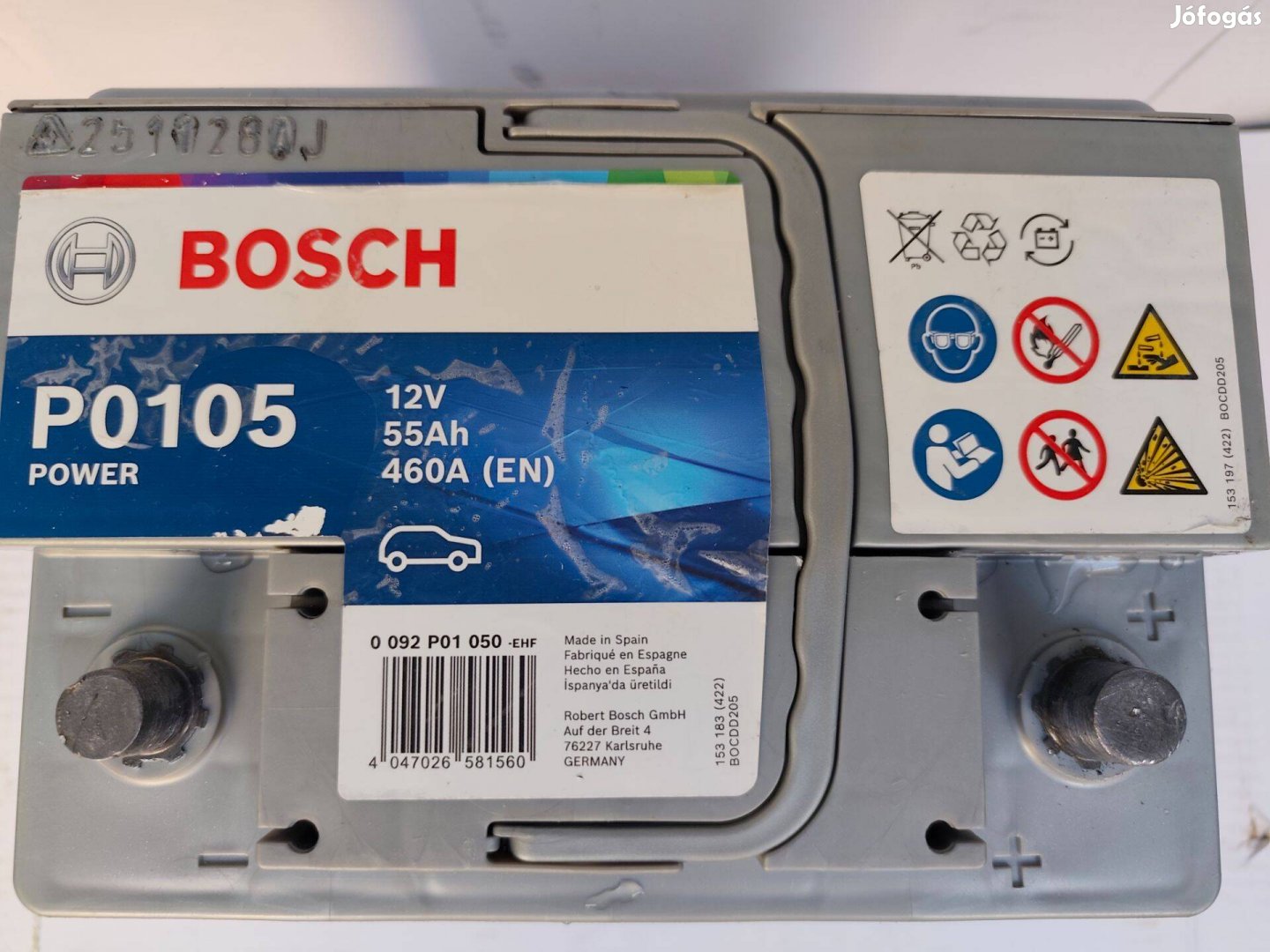 12v55ah Bosch akkumulátor 3 hónap garanciával