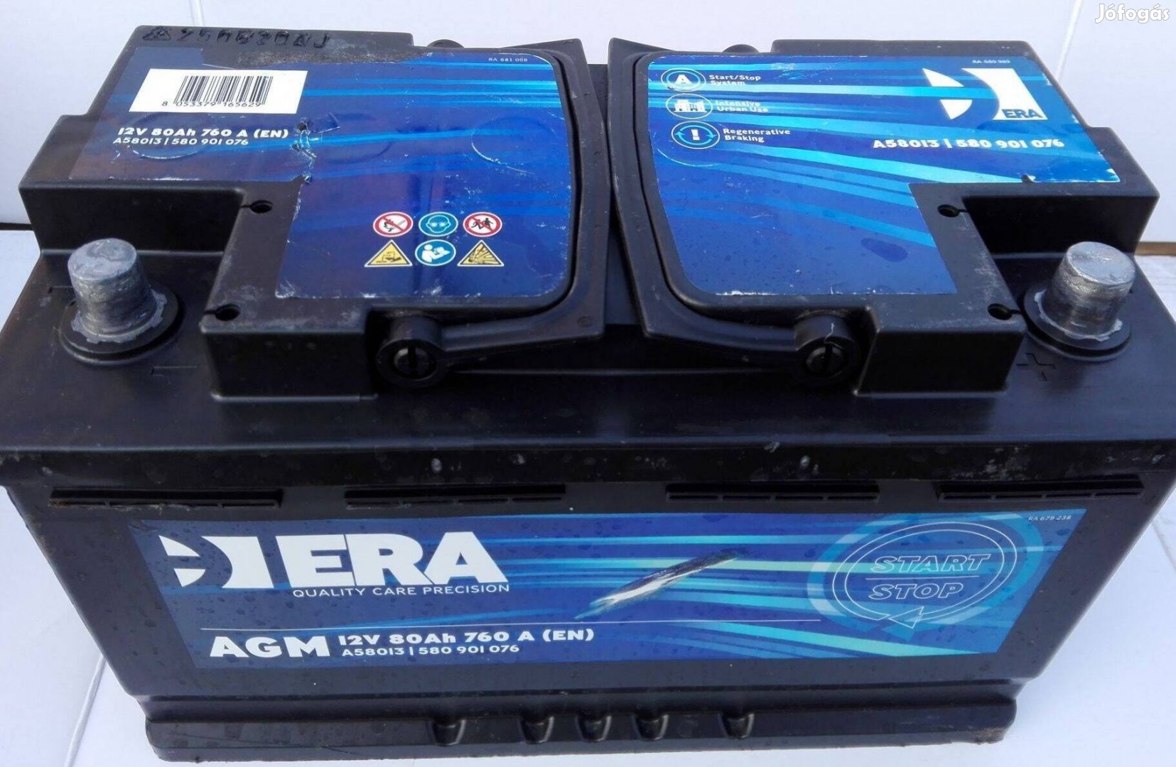 12v80ah ERA agm start stop akkumulátor 3 hónap garanciával