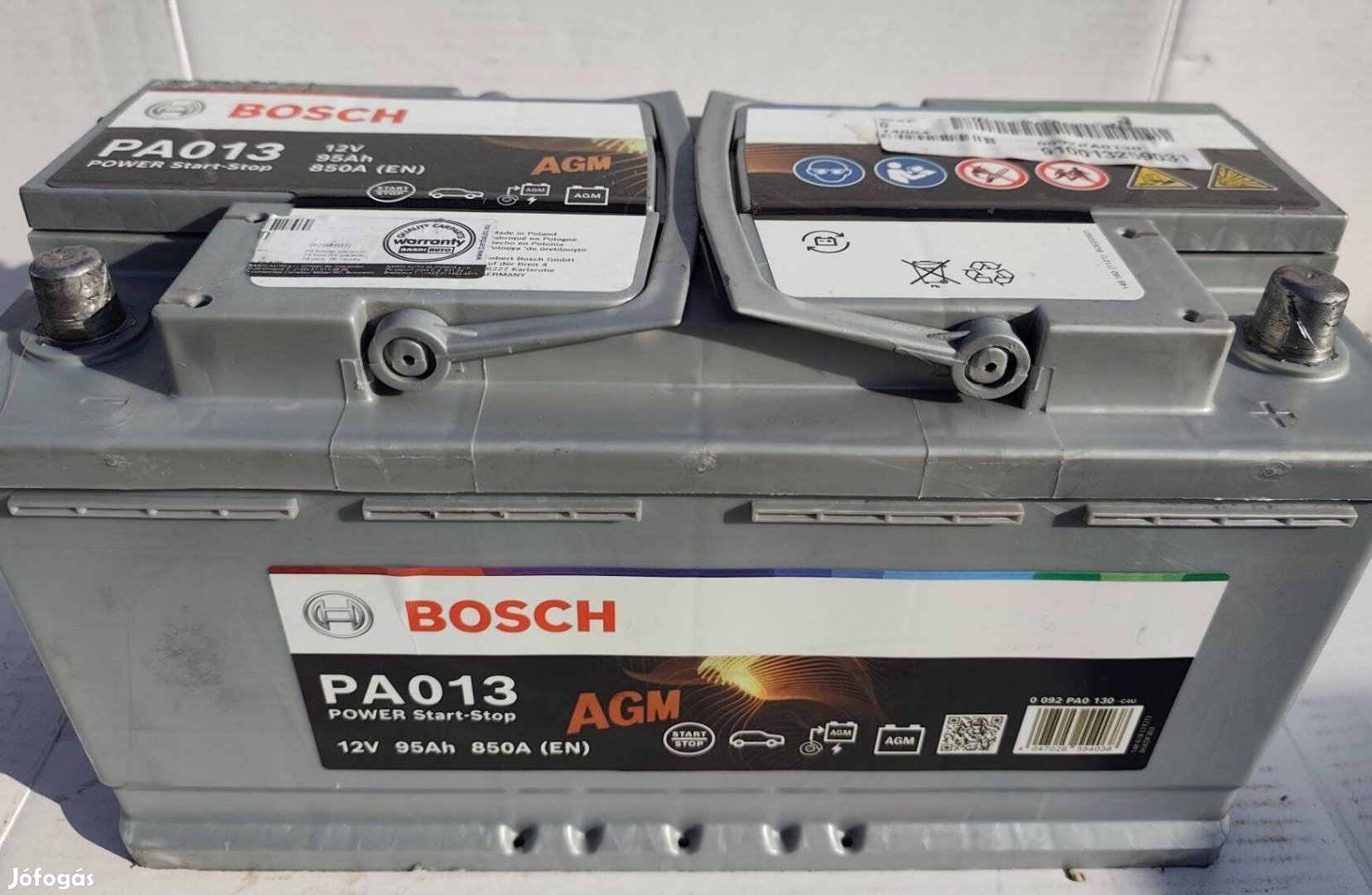 12v95ah Bosch AGM start-stop akkumulátor 3 hónap garanciával