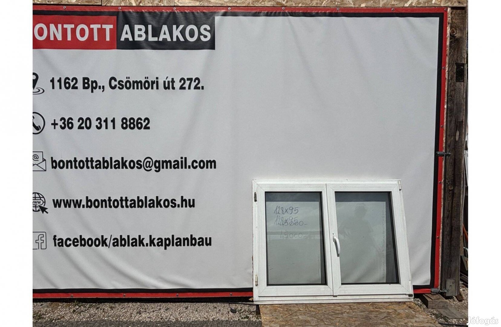 130x100 cm közeli!!! bontott műanyag kétszárnyas bukó-nyíló ablak