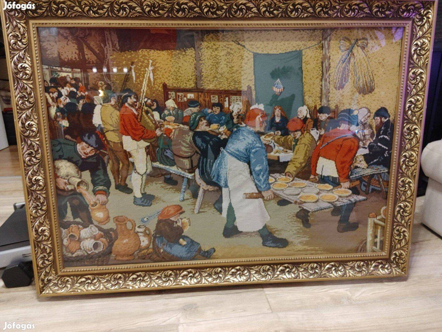 130x96cm Pieter Bruegel Parasztlakodalom gobelin goblein kép