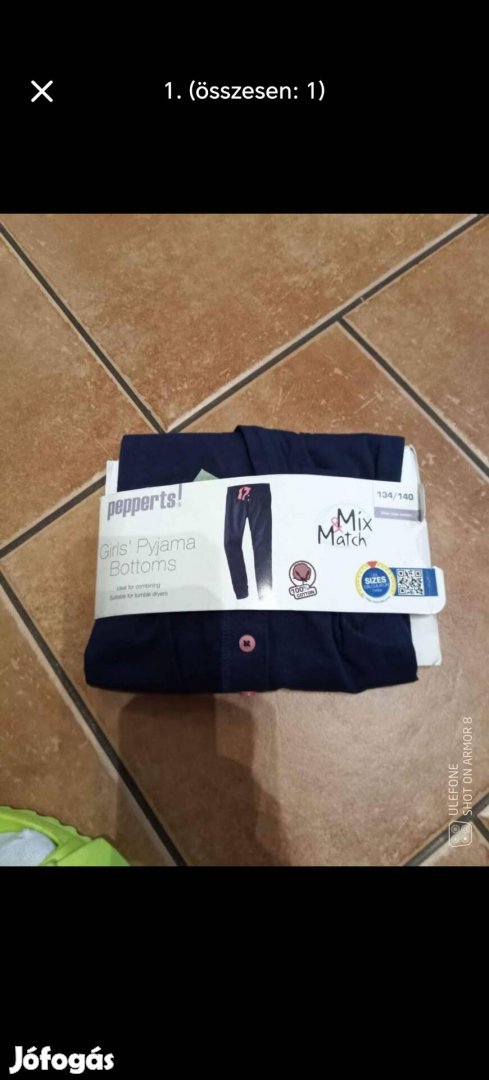 134-140-es Új lány pizsama nadrág