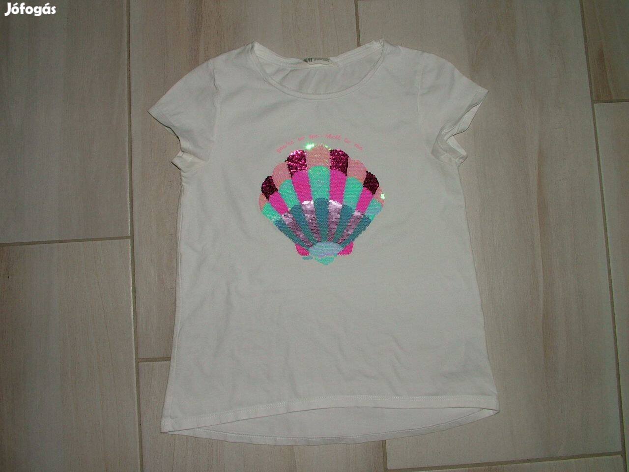 134-140-es méretű H&M márkájú lány flitteres póló