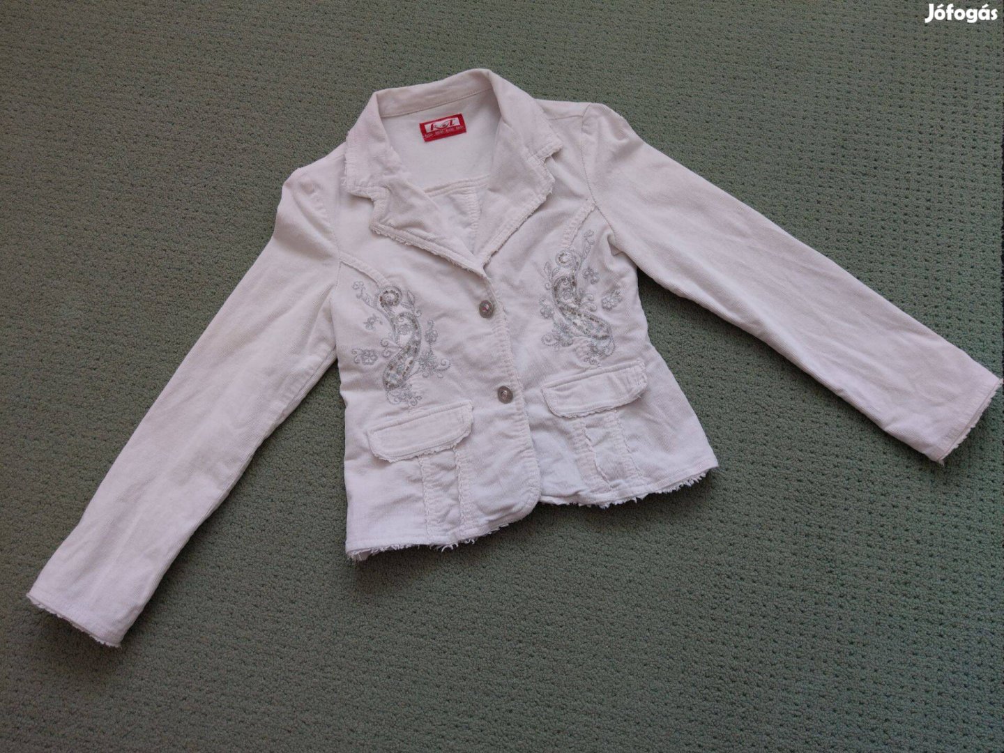 134 - 140 -es elegáns, alkalmi, bársony kabát 8-10 éves nagylányra