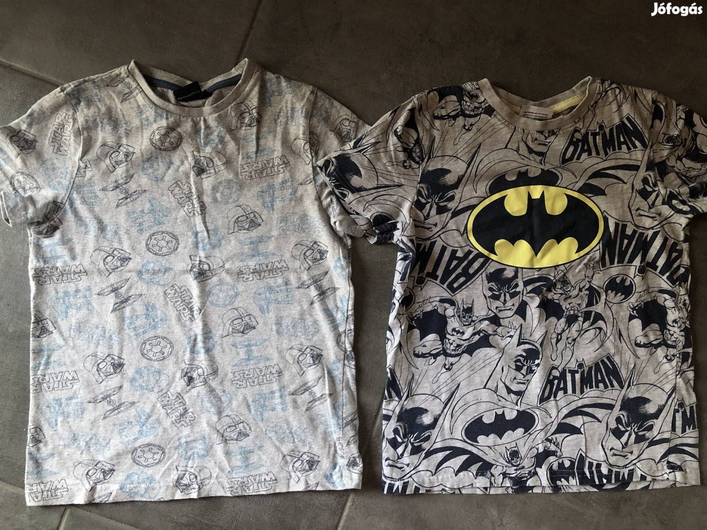134-es fiú szürke mintás pólók Batman, Star Wars