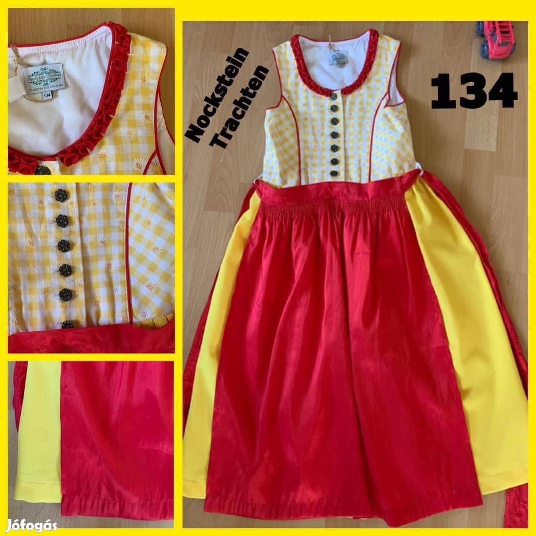 134-es sárga-piros Kislány Dirndl ruha /Nockstein/