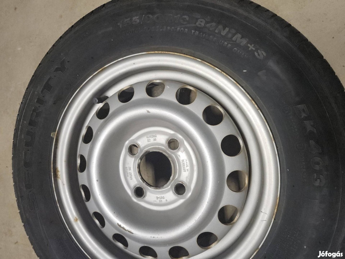 13" Utánfutó, treler komplett kerekek 