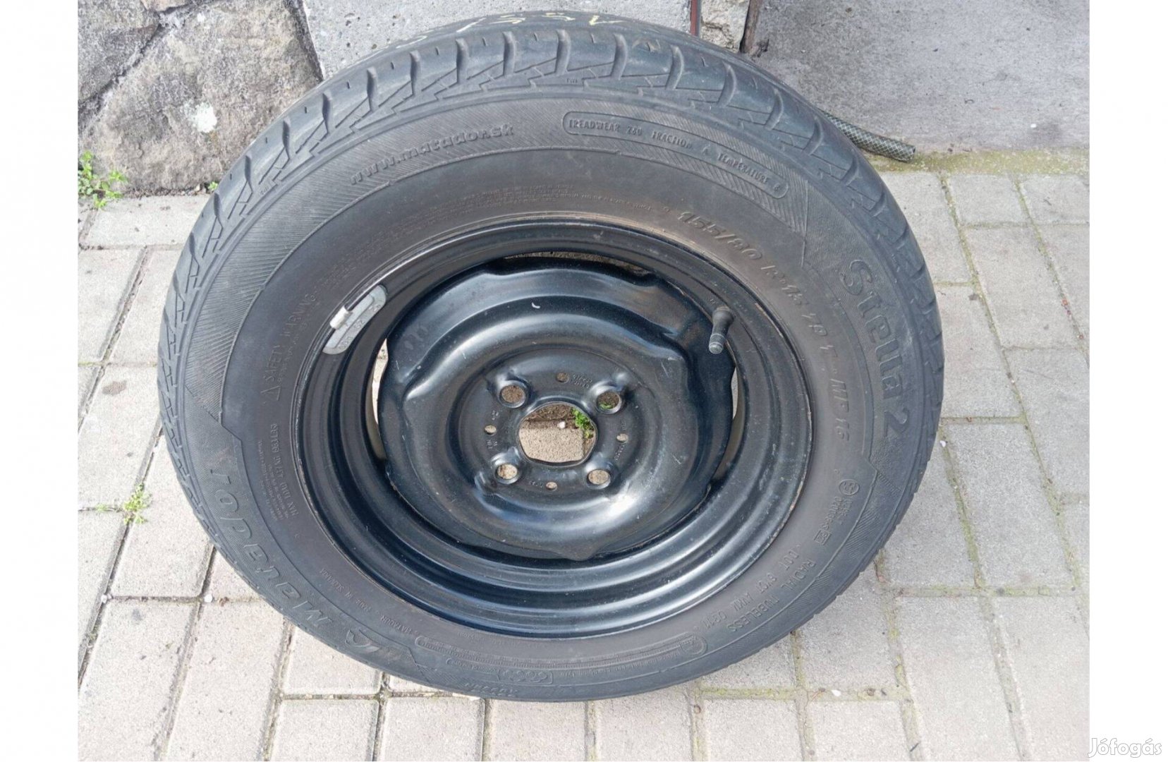 13" Utánfutó felni Et27 4x100-as 155/80R13 pótkerék gumival
