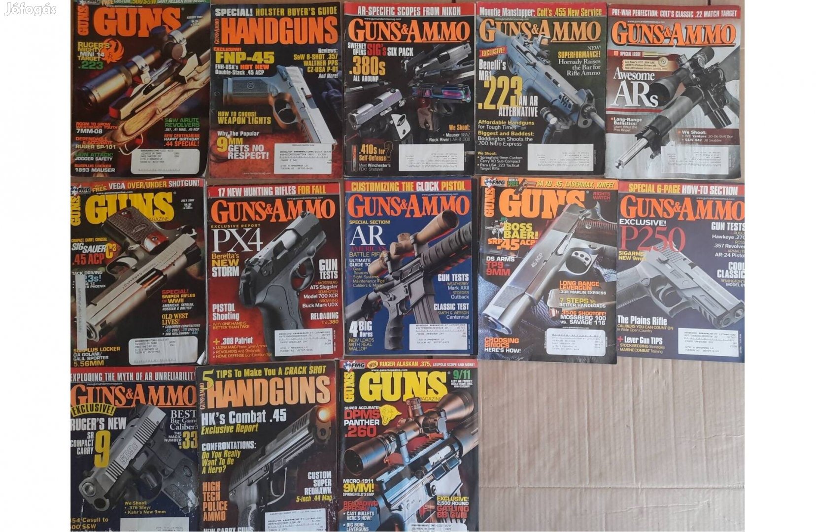 13 darab Guns, Handguns, Guns&Ammo magazin eladó