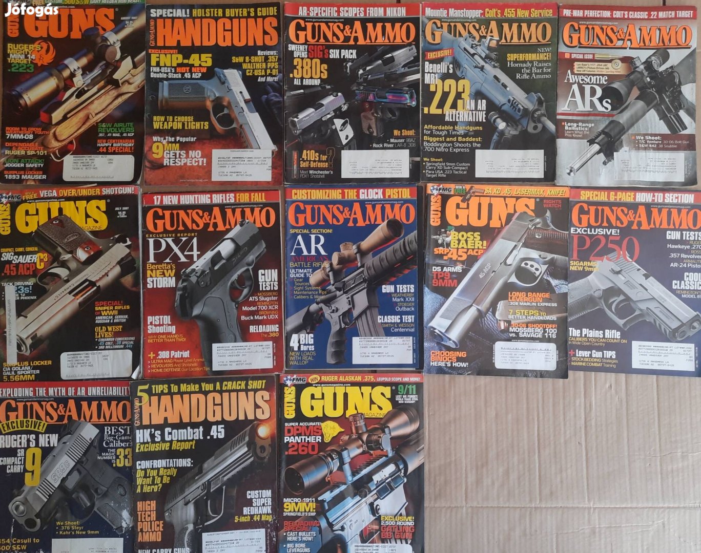 13 darab Guns, Handguns, Guns&Ammo magazin eladó 