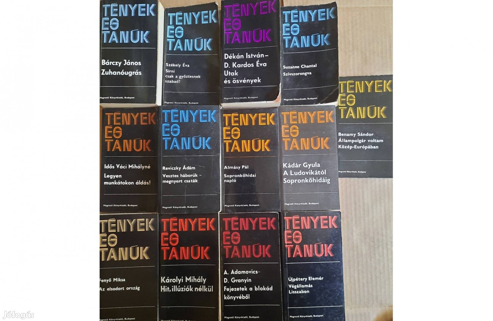 13 darab könyv eladó a Tények és tanúk sorozatból