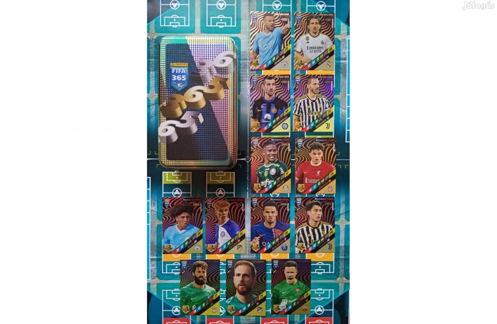 13 db GOLD Fifa 365 2024 focis kártya nagy fémdobozban