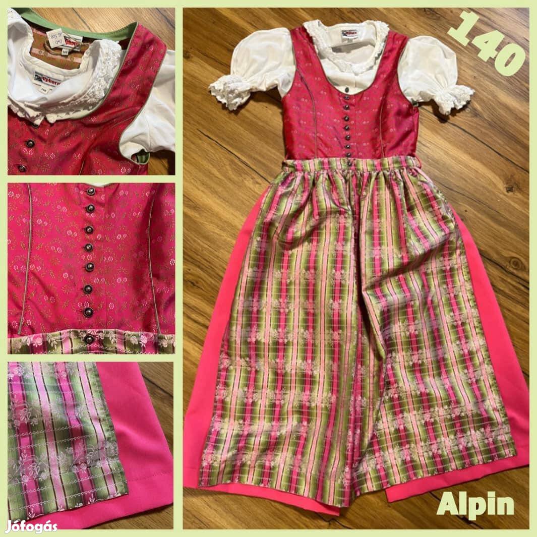 140-es pink Kislány Dirndl ruha blúzzal /Alpin/