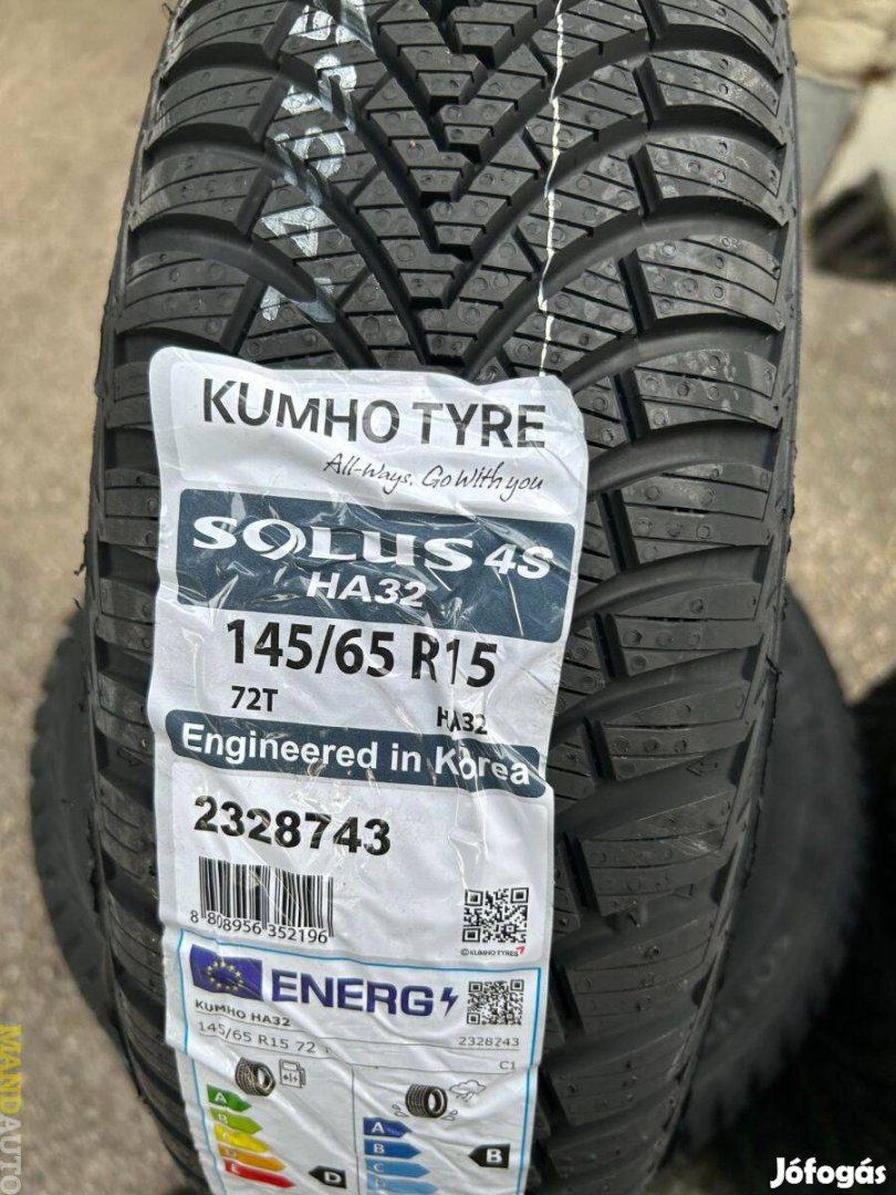 145/65R15 Kumho Solus 4S HA32,Új négy évszakos gumi