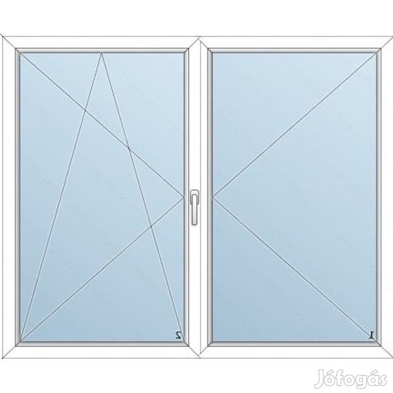 148x118 Műanyag kétszárnyas ablak NY-BNY 3 réteg üvegezés