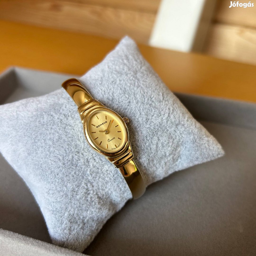 14K Magyar fémjelzett női arany óra, svájci quartz szerkezettel