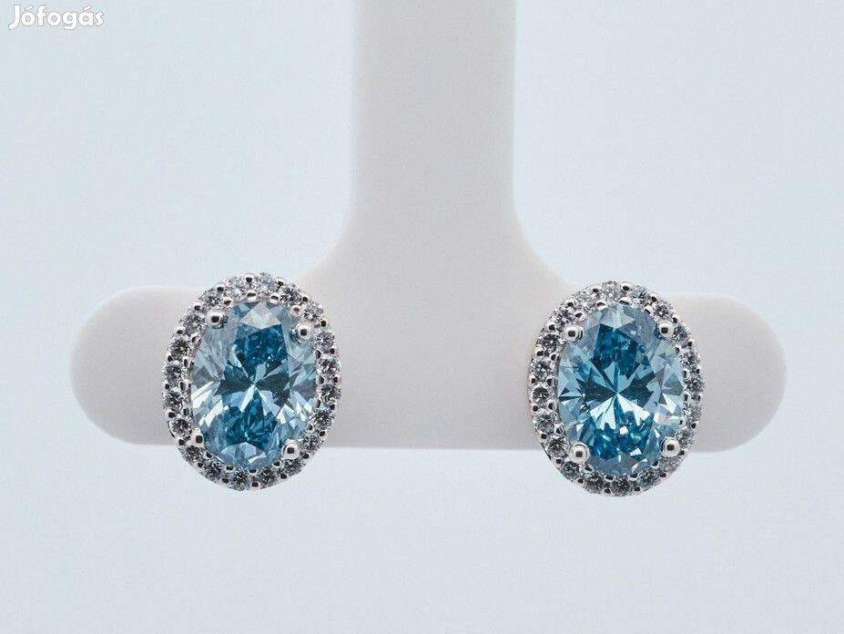 14K fehérarany kék gyémánt fülbevaló 2.49 ct