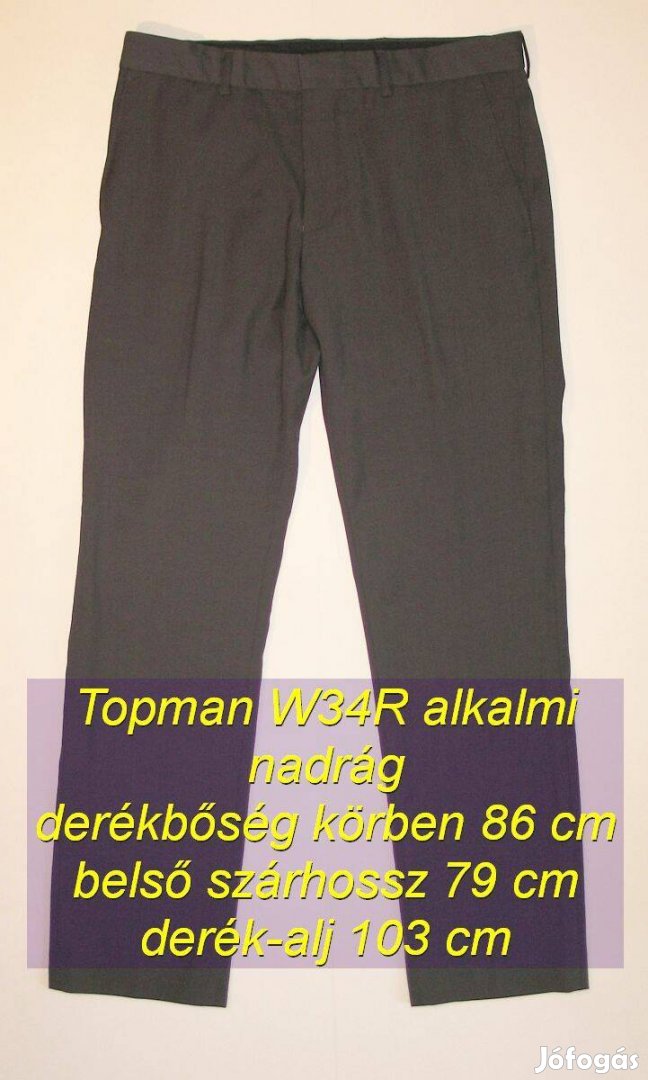 14-16 év újszerű Topman sötétszürke alkalmi nadrág mértem bh 79 cm