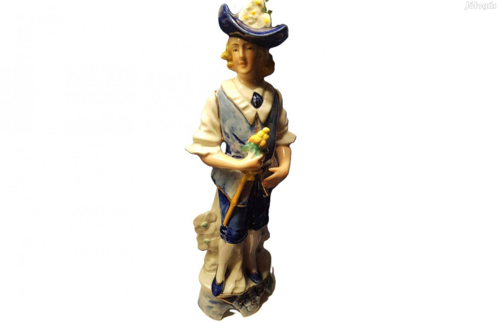14.500.-Ft! Lippelsdorf Echt Kobalt GDR porcelán figura
