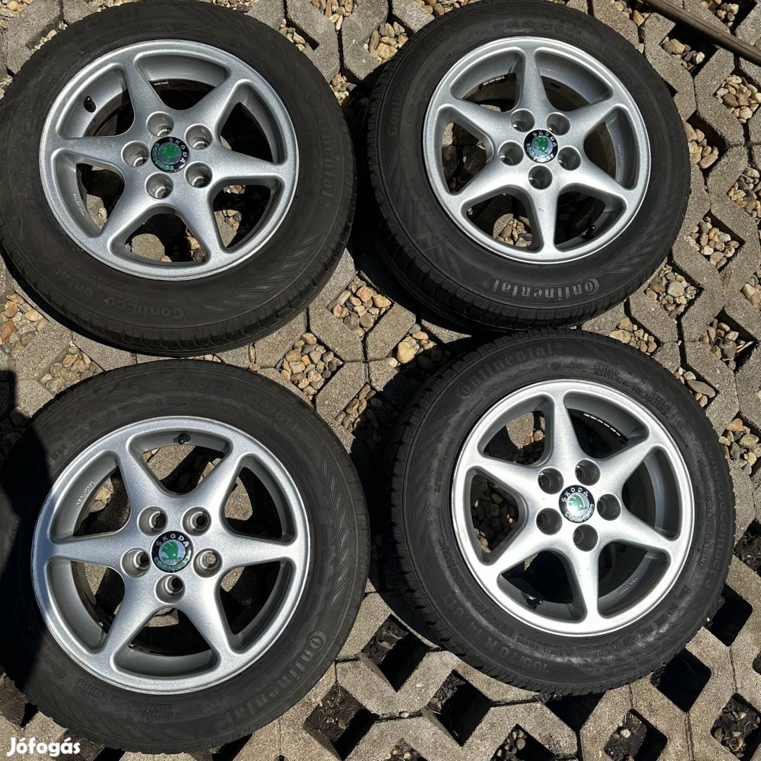 14" 5x100 6J ET37 Skoda Titan alufelni eladó! Gumival is!