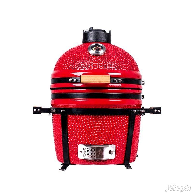 14" Kamado mini kerámia grill 39cm BBQ piros színű mobilgrill