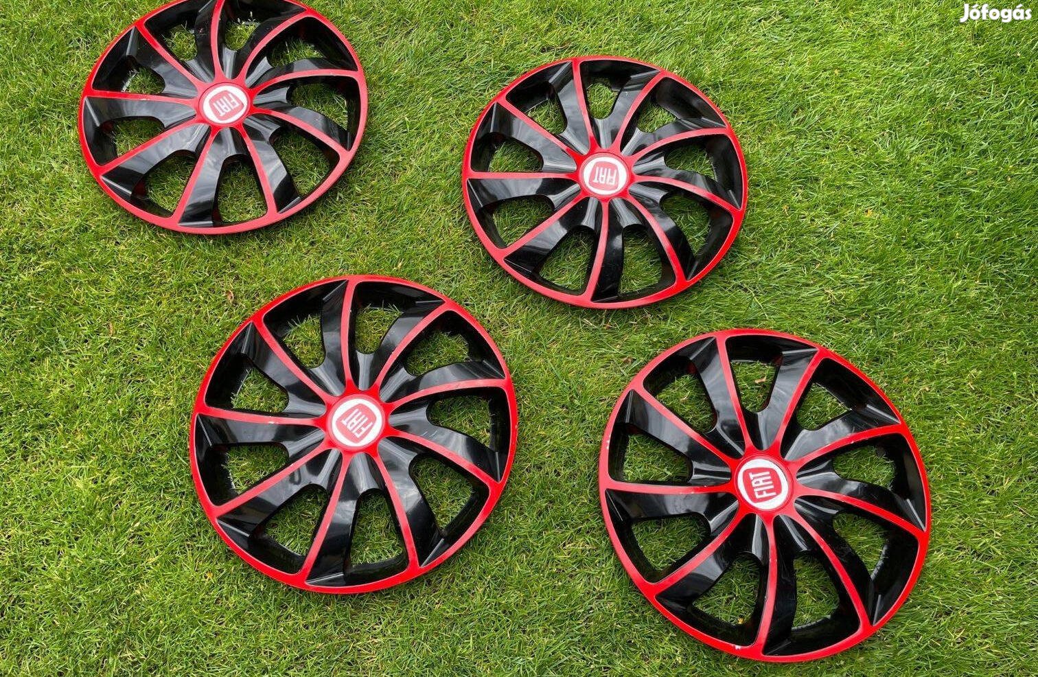 14" fekete-piros dísztárcsák középen Fiat felirattal