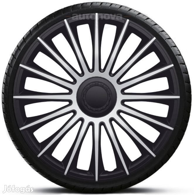 14"-os Austin Silver-Black dísztárcsa garnitúra (4darab)