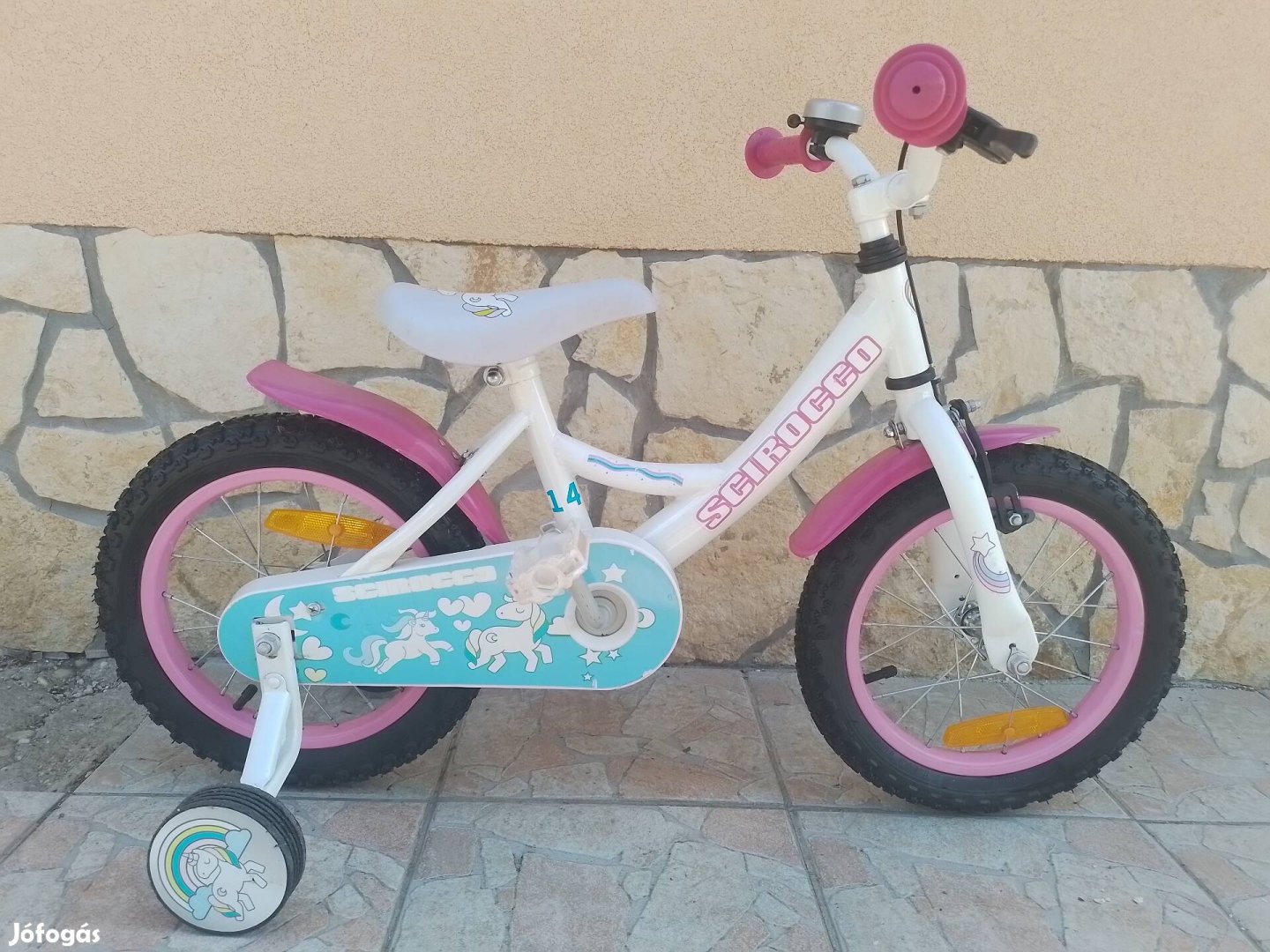 14-es Scirocco unikornis kontrafékes kislány kerékpár bicikli. 