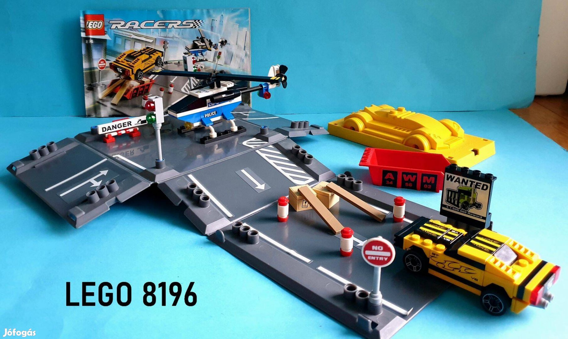 14 éves LEGO Racers 8196 Chopper Jump, hiánytalan, útmutató, doboz