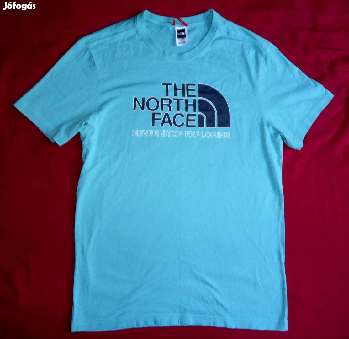 14ezres The North Face S méretű látványos világoskék póló olcsón