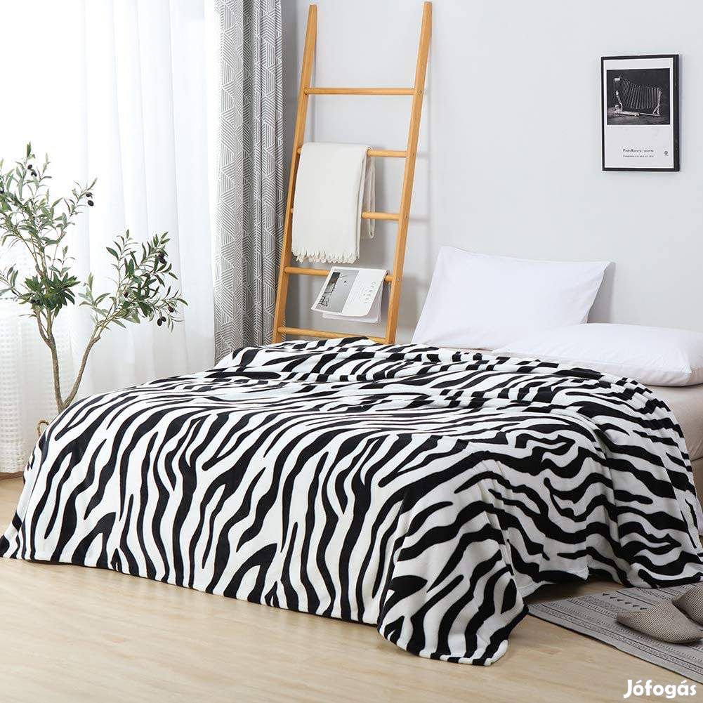 150x200cm puha takaró wellsoft ágytakaró zebra mintás pléd