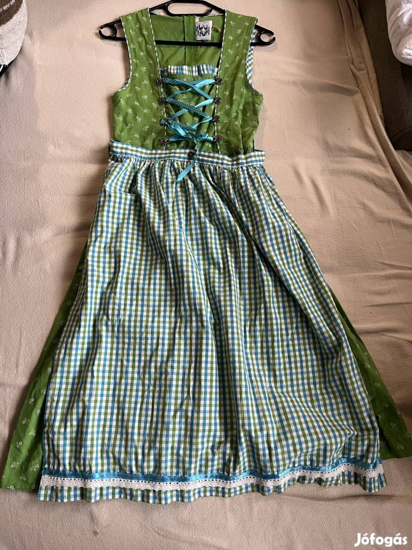 152-es zöld-kékkockás Dirndl ruha