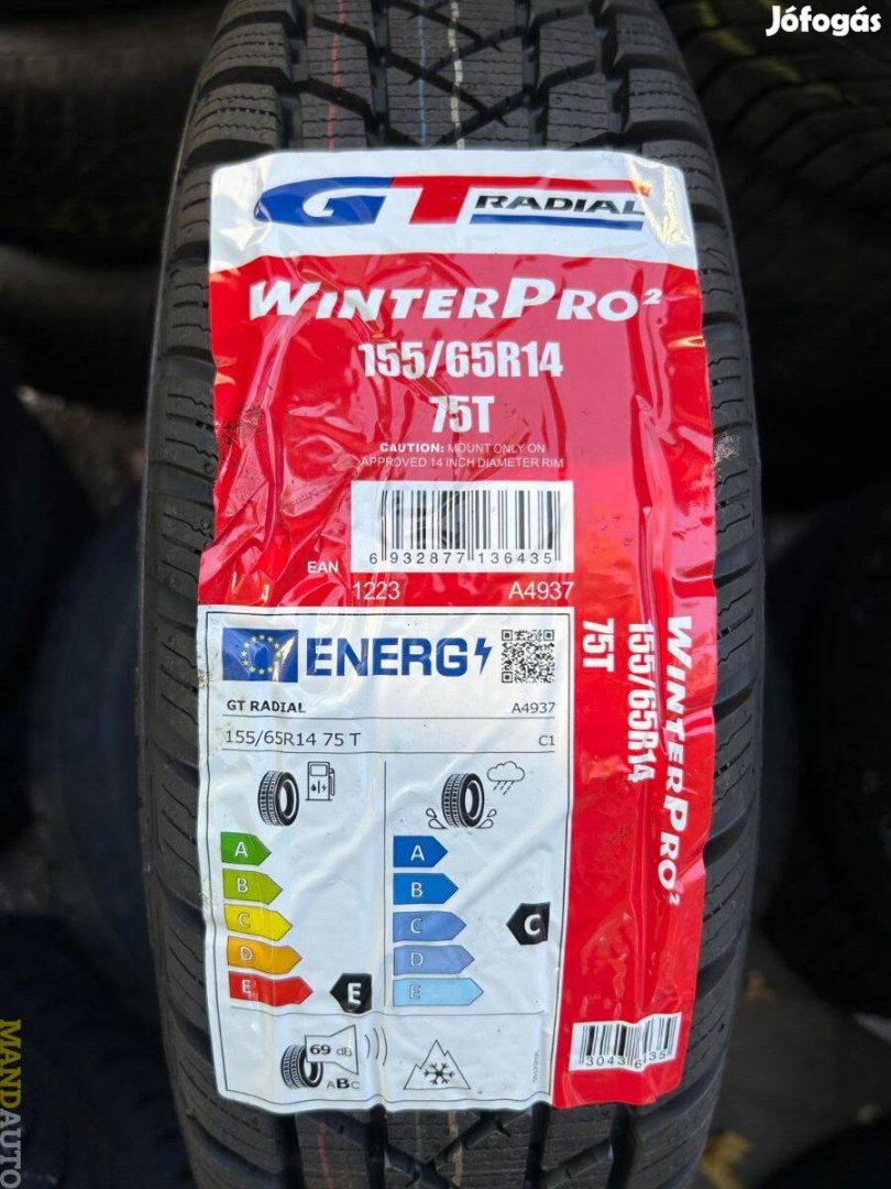 155/65R14 Gtradial Winterpro 2 Evo,Új téligumi