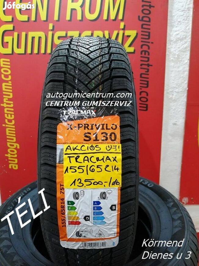 155/65r14 téli gumi újak -Tracmax. 13.500 Ft